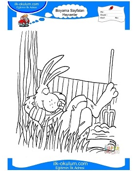 Çocuklar İçin Tavşan Boyama Sayfaları 